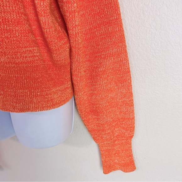 Free People Vibrant Orange Too Good Mock Neck Sweater Size M - Picture 3 of 7